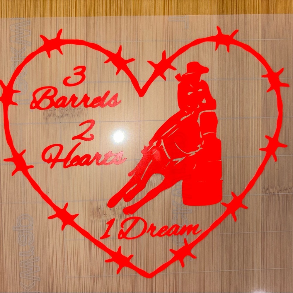 Red Rodeo Heart Car Decal - Picture 2 of 3